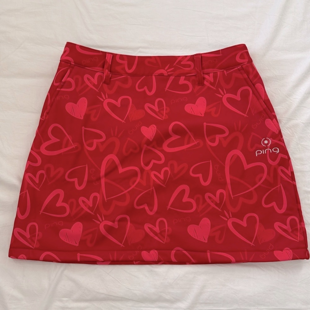 NEW Ping red heart golf skirt size 4